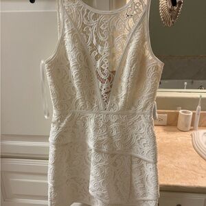 BCBGMaxAzria White Backless Lace Dress